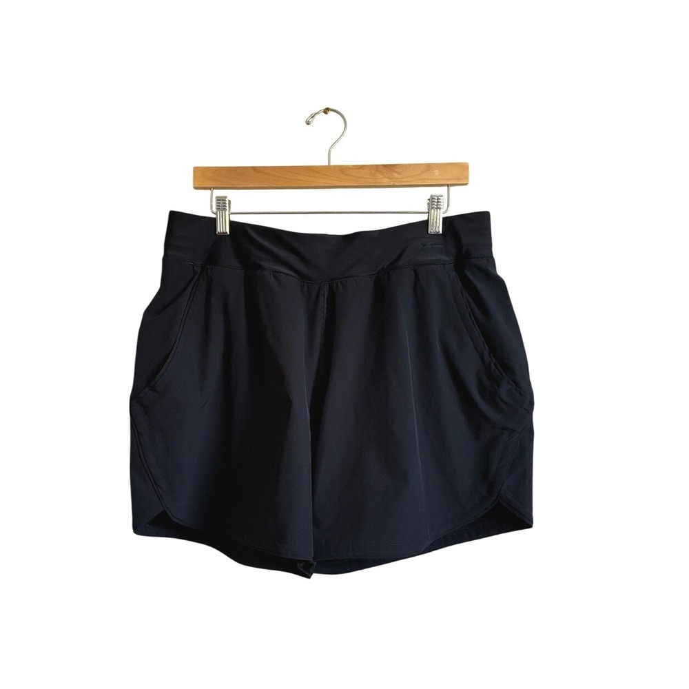 Lands' End Black Size 14 Athletic Shorts Pockets Lining Performance Fabric Comfy